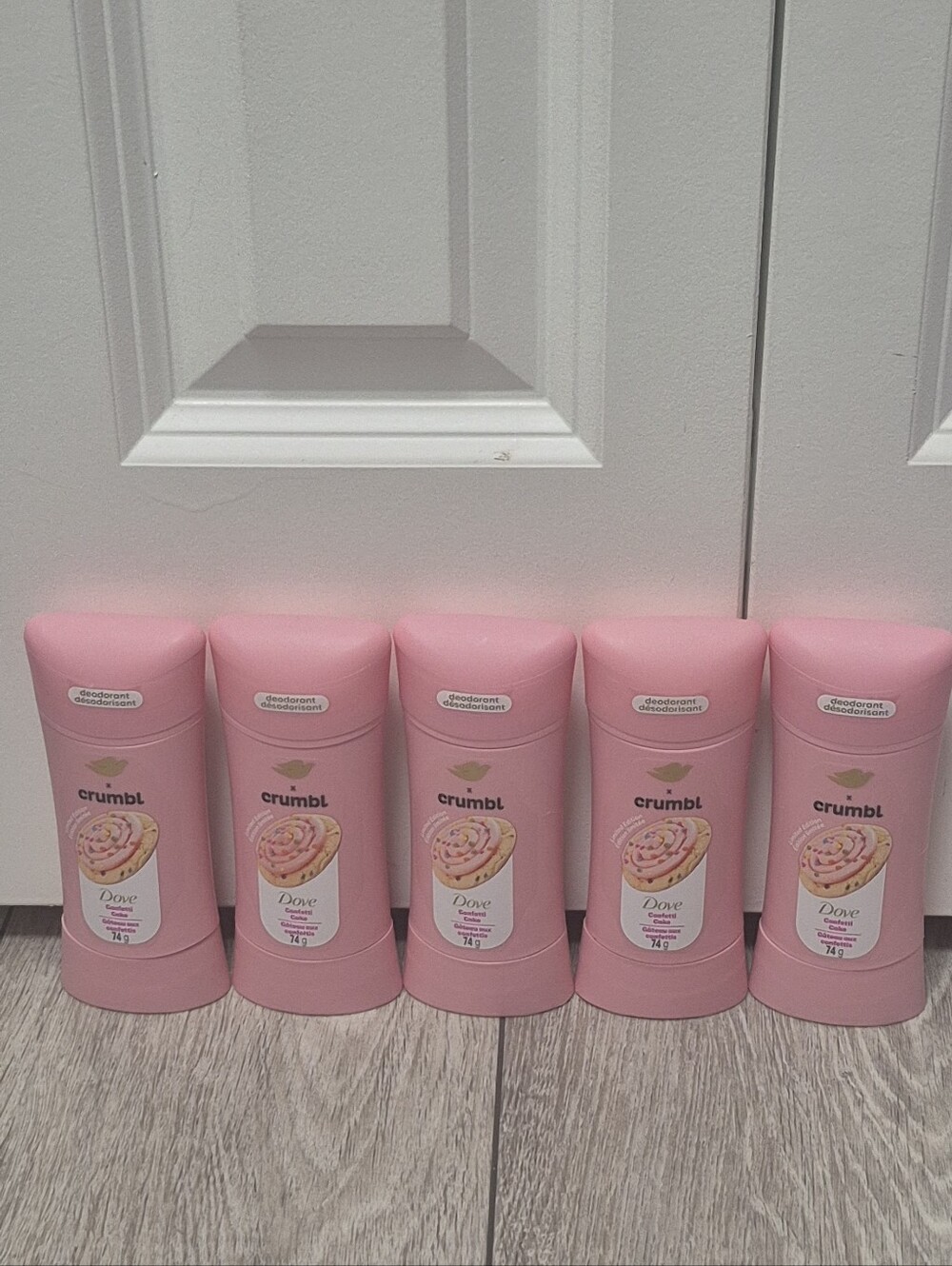 Lot Of 5 Dove x Crumbl Deodorant Stick Confetti Cake, 2.6 oz Limited Edition 72h